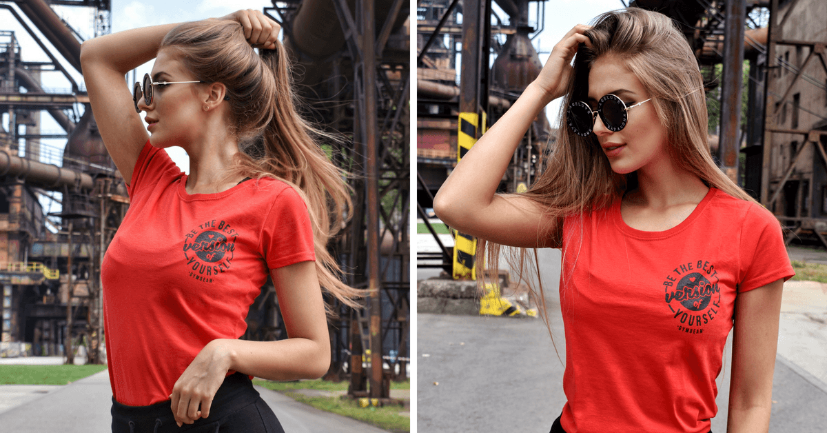 Dámske tričko The Best Version Red Black - GymBeam